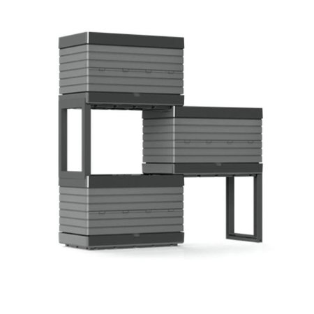 SOUTHERN PATIO HDR076650 Planter Box, 11 in W, 22 in D, Rectangular, Polypropylene, Gray HDR-081319